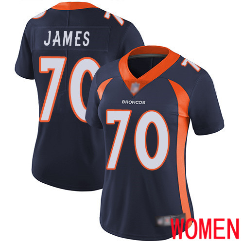 Women Denver Broncos #70 Ja Wuan James Navy Blue Alternate Vapor Untouchable Limited Player Football NFL Jersey